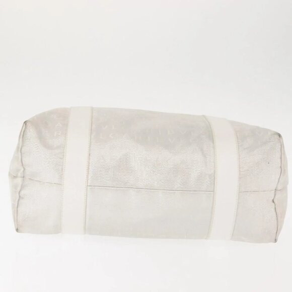 BVLGARI Logo mania Tote Bag Canvas Silver White Auth BA6909 - Picture 5 of 15